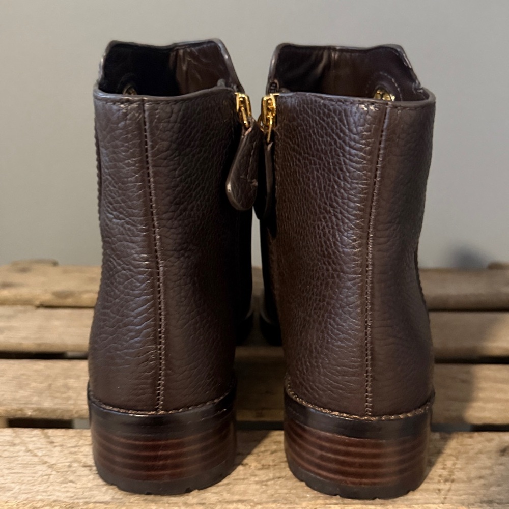 Tory‎ Burch Junction Leather Ankle Boots Size 8 A26 - Picture 7 of 10